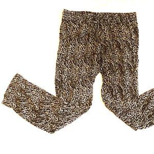 STS Blue Leopard Print Pants + Size Large + Elastic Waistband + Tie Front